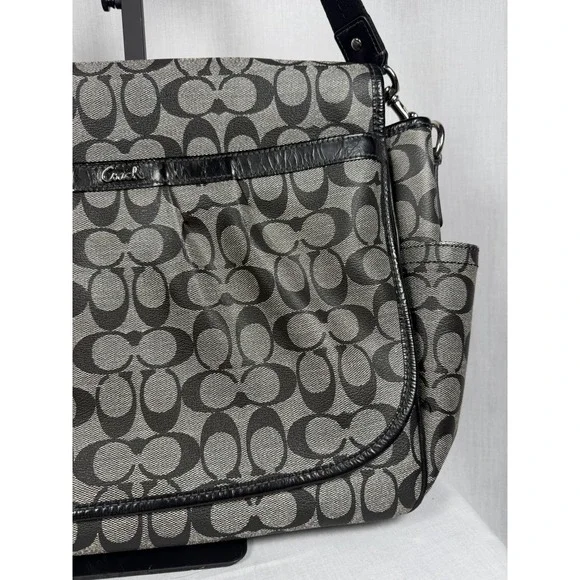 Coach‎ Ashley Signature Coated Canvas Flap Closure Messenger Diaper Shoulder Bag - Picture 7 of 16
